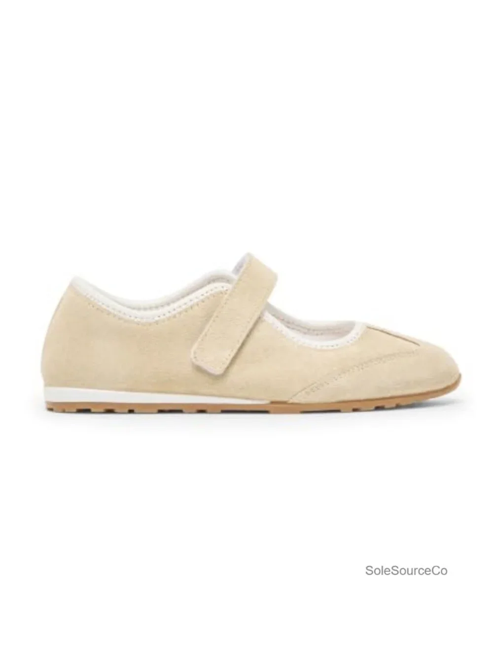 Faux Suede Mary Jane Ballet Flats Slip On Walking Shoes with Memory Foam
